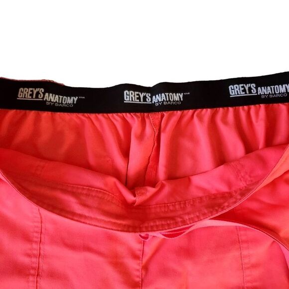 Grey's Anatomy Scrub Bottoms Women's Size 2XL Bright Coral Color - Picture 2 of 6